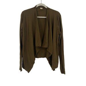 J.Crew Women’s M Green Drape Front Cardigan Sweater Cotton